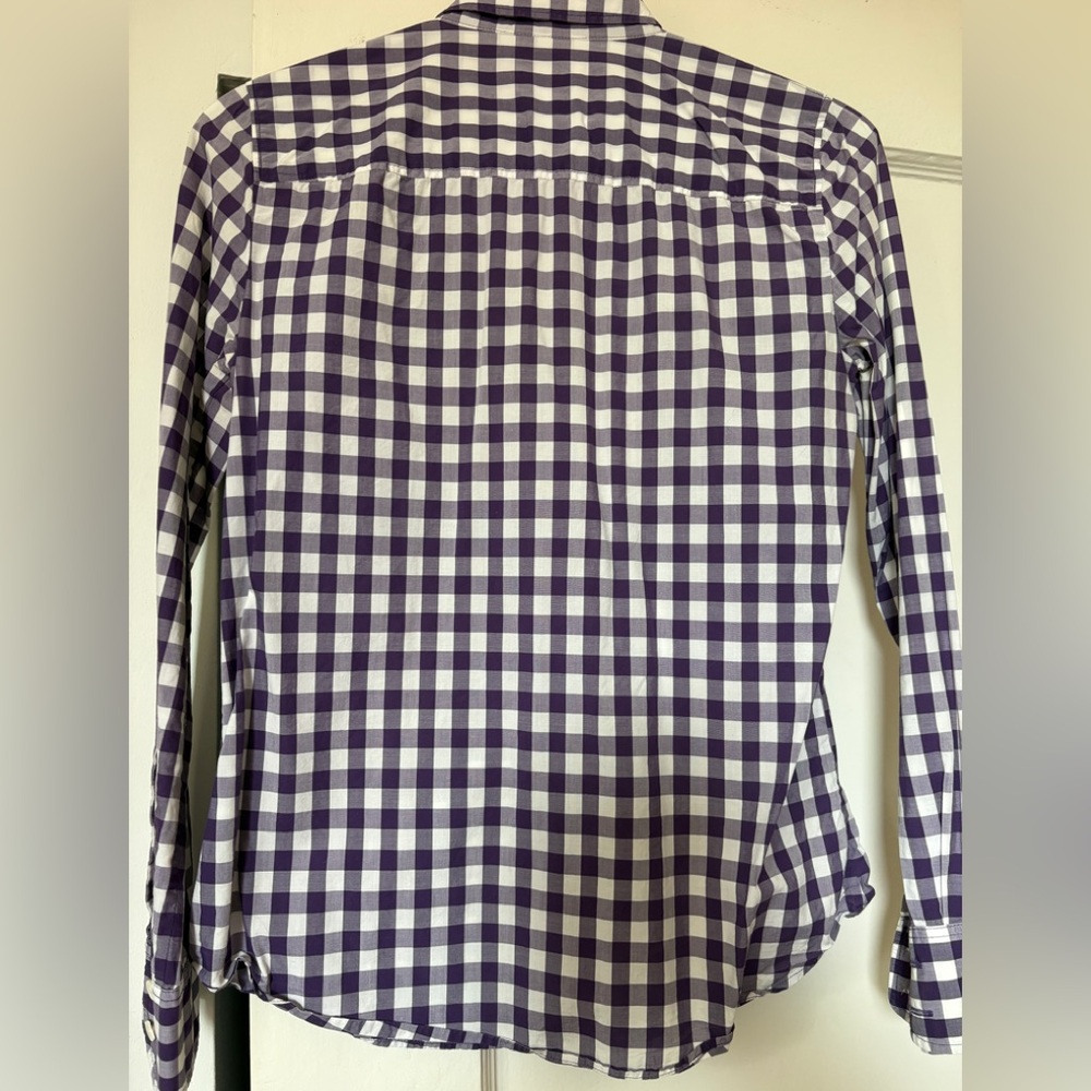 J.Crew purple gingham button down - Picture 3 of 3